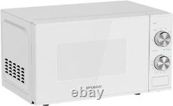 Hyundai 800W 20L White Solo Microwave, Dial Control, Stainless Steel Interior