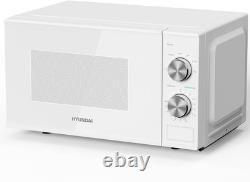 Hyundai 800W 20L White Solo Microwave, Dial Control, Stainless Steel Interior