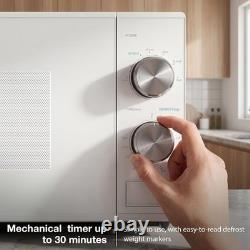 Hyundai 800W 20L White Solo Microwave, Dial Control, Stainless Steel Interior
