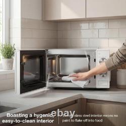 Hyundai 800W 20L White Solo Microwave, Dial Control, Stainless Steel Interior