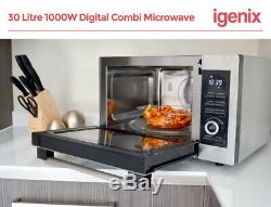 Igenix IG3095 30L 1000W Digital Combination Microwave Oven/Grill Stainless Steel
