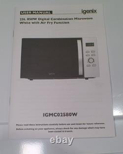 Igenix Microwave Oven 25L with Stainless Steel Cavity Air Fry Function 2074
