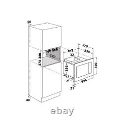Indesit 25L Built-In Microwave & Grill 900W Micro, 1kW Quartz Grill & Push&Go