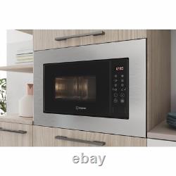 Indesit Built-In 800W Microwave with Grill Stainless Steel MWI120GX
