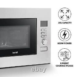 Integrated Microwave Oven, 20L, 800W Stainless Steel