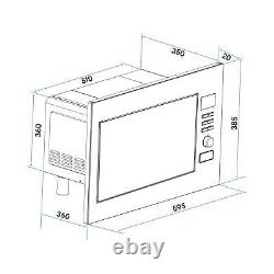 Integrated Microwave Oven, 25L, 900W Stainless Steel