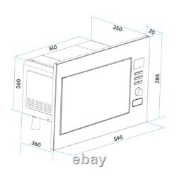 Integrated Microwave Oven with Grill, 25L, 900W, Stainless Steel Baridi DH197 B