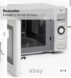 John Lewis JLSMWO09 25L 900W Microwave Silver Brand New Never Been Out Of Box