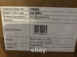 John Lewis JLSMWO09 25L 900W Microwave Silver Brand New Never Been Out Of Box