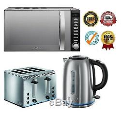 Jug Kettle and 4-Slice Toaster Russell Hobbs Set & Digital Microwave VYTRONIX