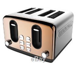 Kettle Microwave Set 4 Slice Defrost Toaster Rose Gold Copper Kitchen Retro Gift