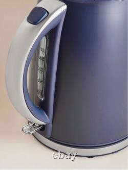 Kettle Toaster Microwave Kitchen Set NAVY Stainless Steel Stylish Elegant Gift