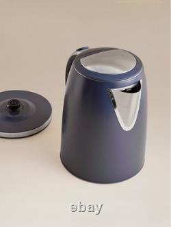 Kettle Toaster Microwave Kitchen Set NAVY Stainless Steel Stylish Elegant Gift