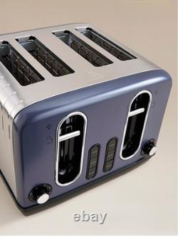 Kettle Toaster Microwave Kitchen Set NAVY Stainless Steel Stylish Elegant Gift