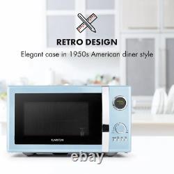 Klarstein Fine Dinesty Retro Microwave Oven with Grill Blue 23L 1000W