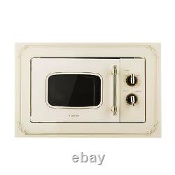 Klarstein Microwave Grill Kitchen Retro 20L 1000W Defrost Stainless Steel Ivory