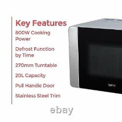 Manual Microwave, 800 W, 20 Litre, Stainless Steel, Igenix IG2084