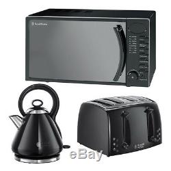 Microwave 17L Kettle 4 Slice Toaster Black Kitchen Set On Sale Hobbs RHM1714B