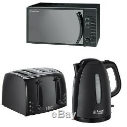 Microwave Kettle Toaster Set 4 Slot Toaster Black Sale Russell Hobbs Cheap Sale