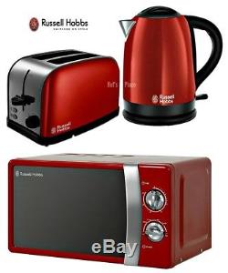 Microwave Kettle and Toaster Set Russell Hobbs Kettle & 2 Slot Toaster Red
