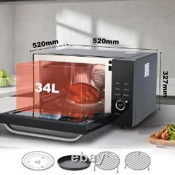 Microwave Oven 1000W 34L Combo ECO Mode Auto Menu Child Lock Easy Clean Black