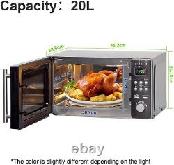 Microwave Oven 800W 20L Grill 1200W Turntable and Baking Plate, Digital Display