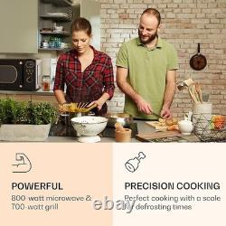 Microwave Oven Digital 20 L 800W Defrost 8 Programmes Grill Freestanding Cream