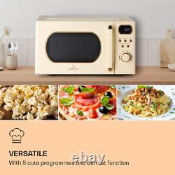 Microwave Oven Digital 20 L 800W Defrost 8 Programmes Grill Freestanding Cream