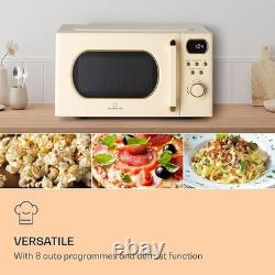 Microwave Oven Digital 20 L 800W Defrost 8 Programmes Grill Freestanding Cream