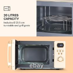 Microwave Oven Digital 20 L 800W Defrost 8 Programmes Grill Freestanding Cream