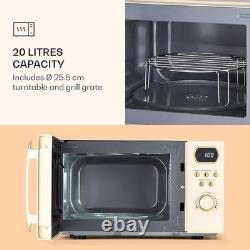 Microwave Oven Digital 20 L 800W Defrost 8 Programmes Grill Freestanding Cream