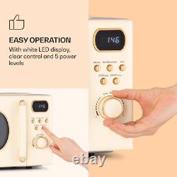 Microwave Oven Digital 20 L 800W Defrost 8 Programmes Grill Freestanding Cream