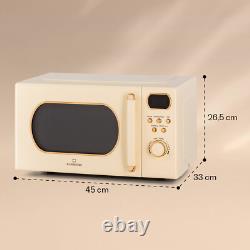 Microwave Oven Digital 20 L 800W Defrost 8 Programmes Grill Freestanding Cream