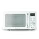 Microwave Oven Digital Mirror Door White & Chrome Defrost Led Display 800w 20l