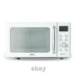 Microwave Oven Digital Mirror Door White & Chrome Defrost LED Display 800W 20L