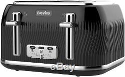 Microwave VYTRONIX & Electric Jug Kettle and 4 Slice Toaster Set Breville Black