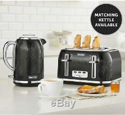 Microwave VYTRONIX & Electric Jug Kettle and 4 Slice Toaster Set Breville Black