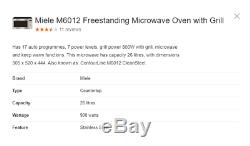 Miele M6012 Freestanding Microwave Oven with Grill