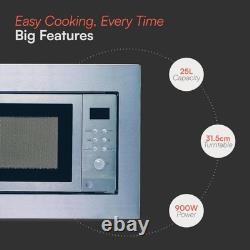 Modern 900W Integrated Microwave & Grill 25L with Auto Defrost & 10 Settings