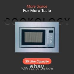 Modern 900W Integrated Microwave & Grill 25L with Auto Defrost & 10 Settings
