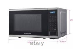 Morphy Richards 800W Standard Microwave Blue Digital LED Display Silver