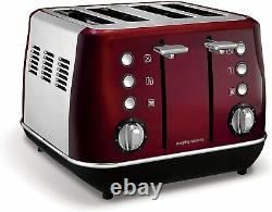 Morphy Richards Evoke Set Digital Microwave Kettle Toaster and Storage Set RED