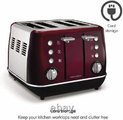 Morphy Richards Evoke Set Digital Microwave Kettle Toaster and Storage Set RED