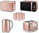 New Glitz Pink Kettle 4 Slice Toaster Canisters Bread Bin & Microwave Set Of 5