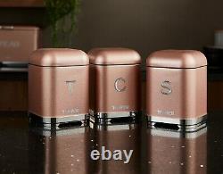NEW Glitz Pink Kettle 4 Slice Toaster Canisters Bread Bin & Microwave Set of 5
