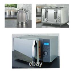 NEW Sparkle Silver 4 Slice Toaster, Kettle and Microwave (Multi) Set