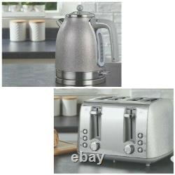 NEW Sparkle Silver 4 Slice Toaster, Kettle and Microwave (Multi) Set