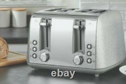 NEW Sparkle Silver 4 Slice Toaster, Kettle and Microwave (Multi) Set
