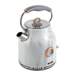 NEW Tower Kettle 2 Slice Toaster & Microwave Set White Marble Effect/Rose Gold