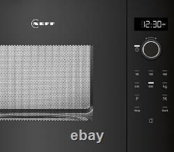 Neff Built-In Microwave 900W 20L Black Glass & Stainless Steel, Defrost